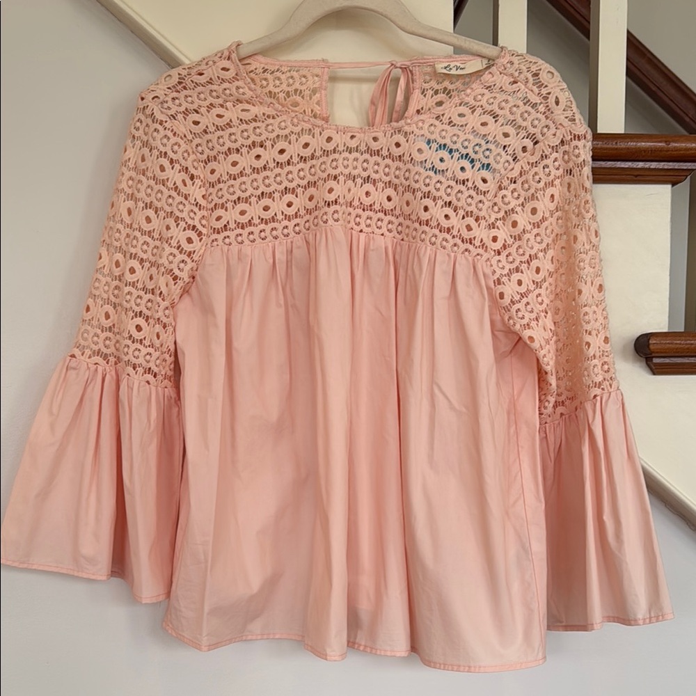 Elegant Pink Lace Women's Top